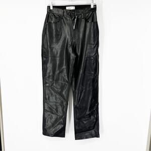 Abercrombie & Fitch Curve Love The 90s Straight Pants High Rise Faux Leather NWT